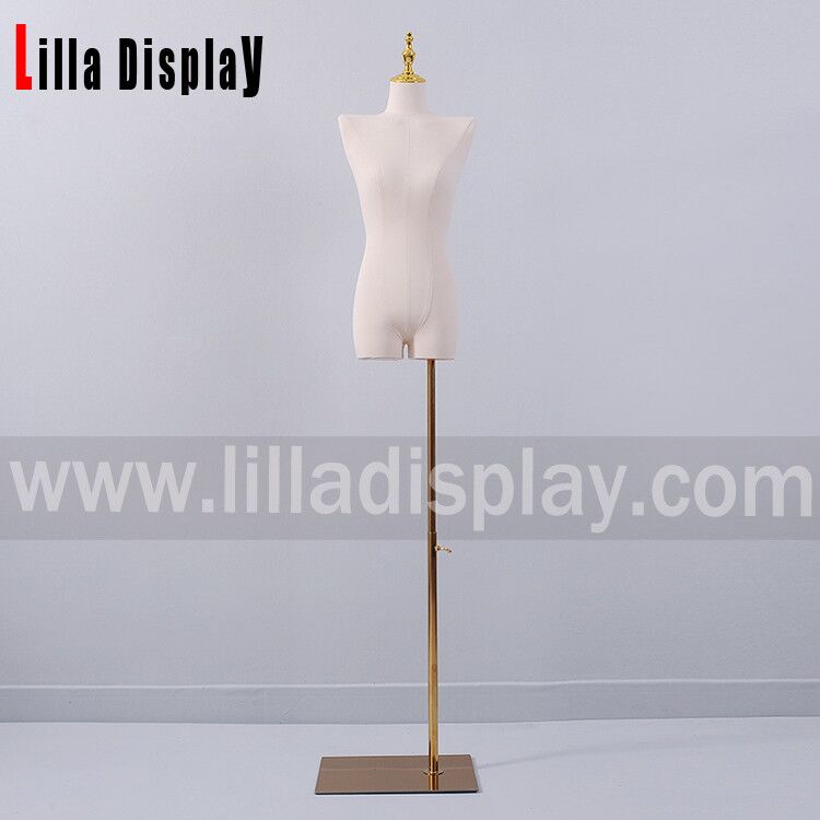 Lilladisplay off shoulder natural linen female mannequin dress form with legs No arms HY01
