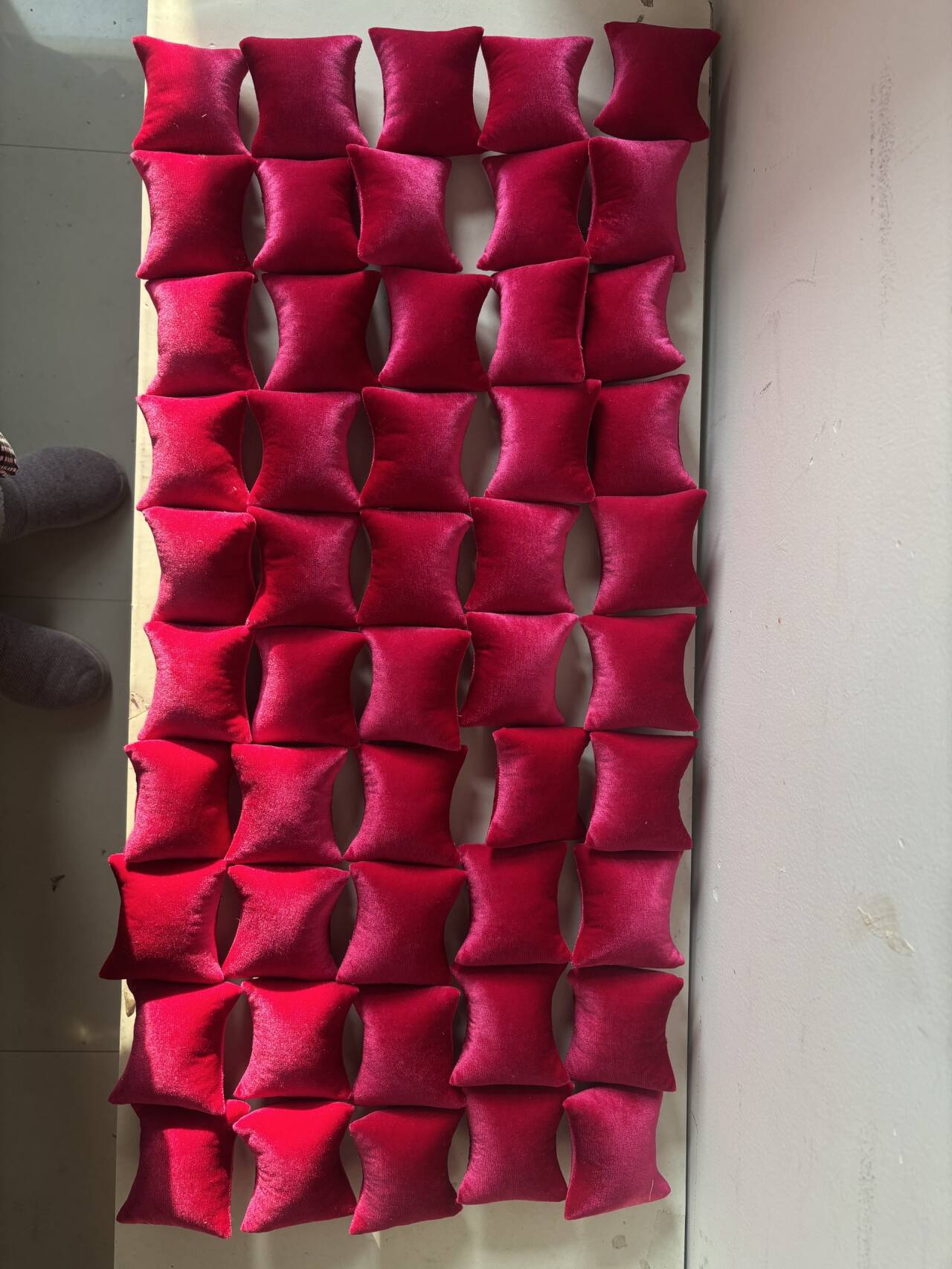 hot pink jewelry display pillows