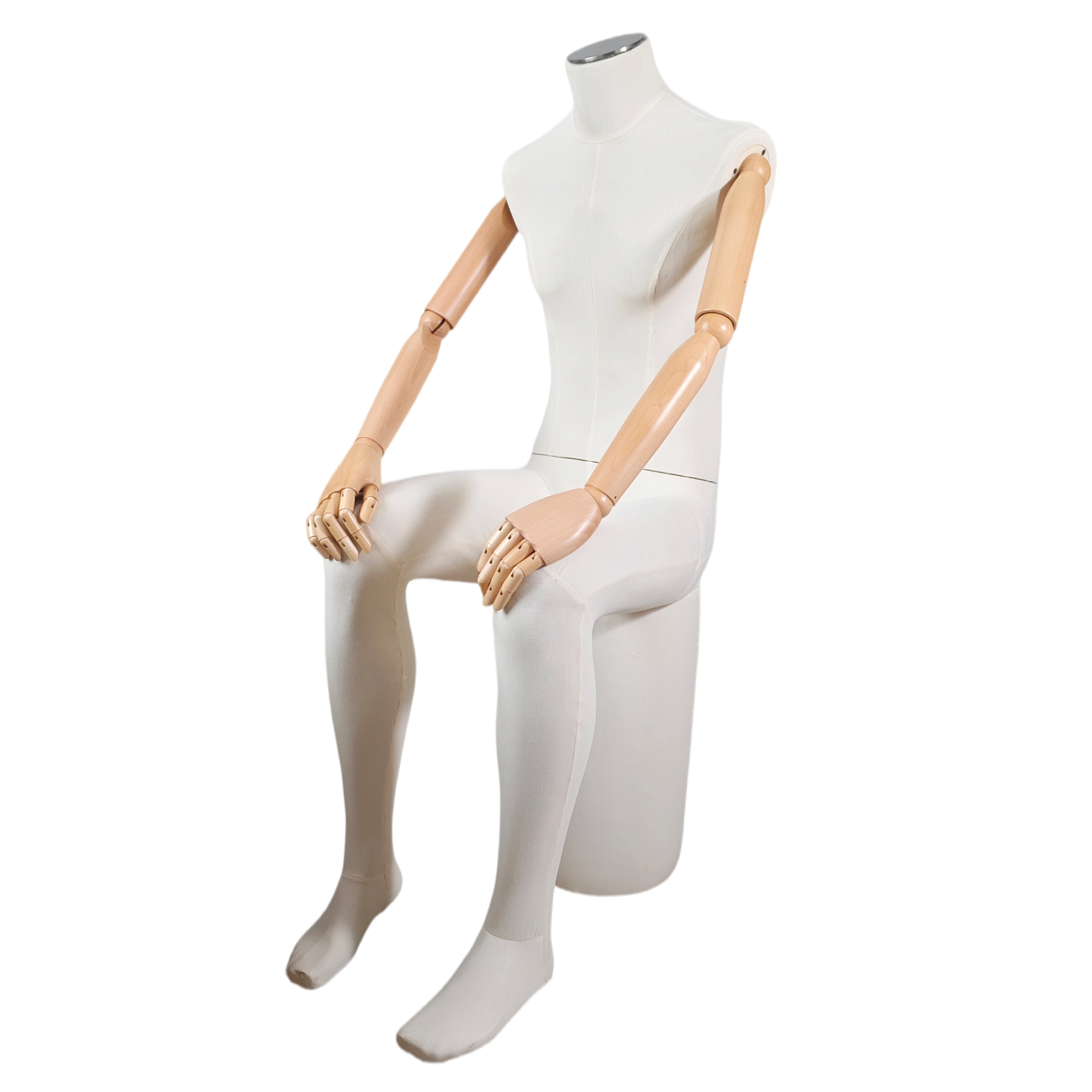 Full Body Natural Linen Sitting Male Mannequin Dress Form Dario