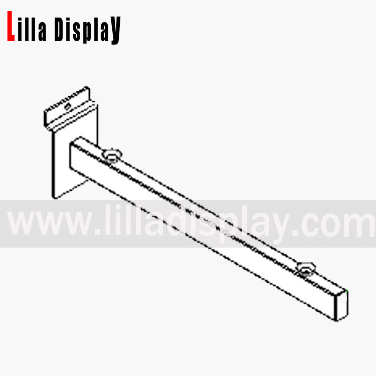 glass shelf bracket tubular 300mm chrome slat