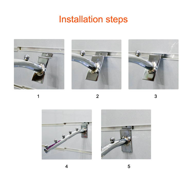แขนสำหรับ slatwall chrome