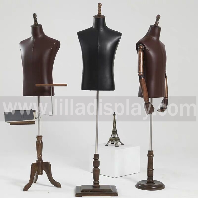 Lilladisplay flexible Holz Arme Pu DM02 männlichen Torso Schneiderpuppe