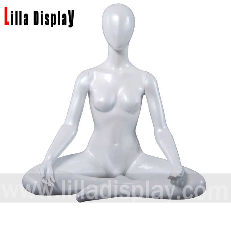 lilladisplay egghead lotus pose pearl color female sports yoga mannequin YG-15