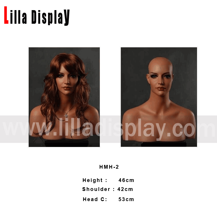 lilaldisplay evrópskt förðun kvenkyns mannequin höfuð með öxl brjósti HMH-2