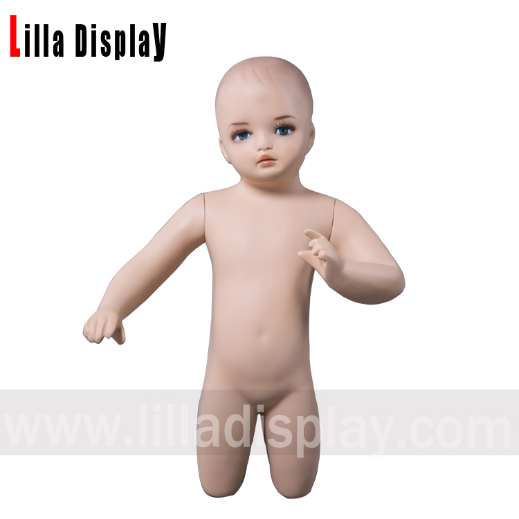 lilladisplay baby-2 realistisk smårolling baby barn knelende mannequin med sminkehøyde 60cm