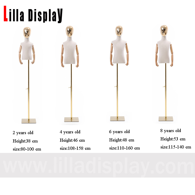 lilladisplay child dress form pete with wooden arms