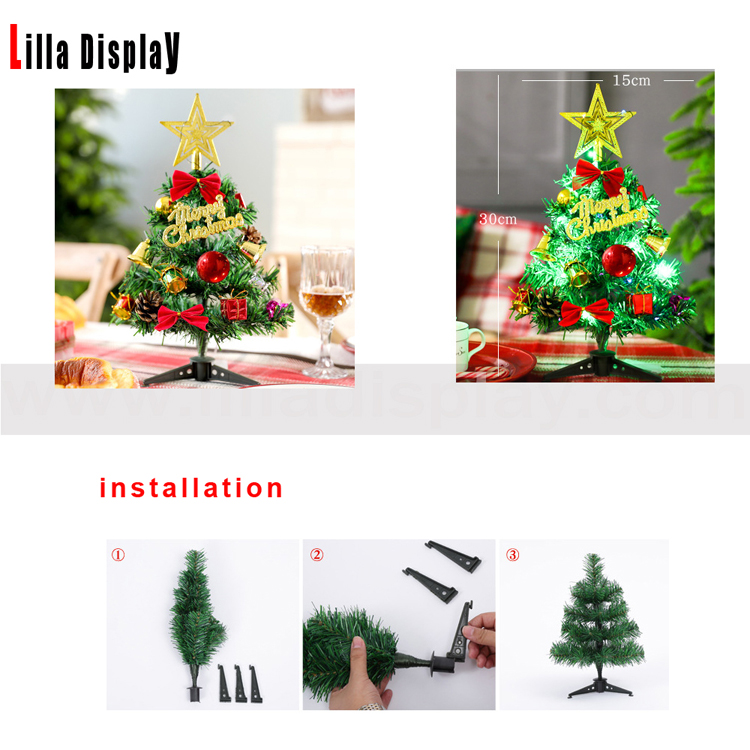 30cm height table display colored light x’mas tree MX01-A