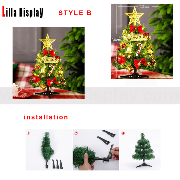 30cm yüksekliğinde masa ekranı renkli ışık x’mas tree MX01-B