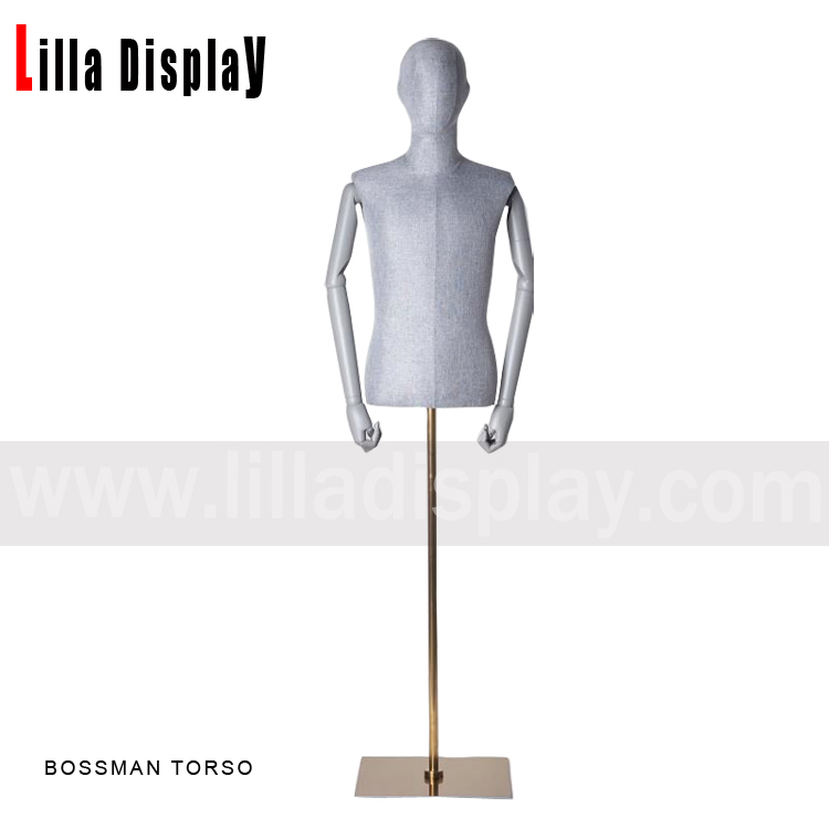 Ljósgrár litur karlkyns mannequin bolur mynda Bossman bol