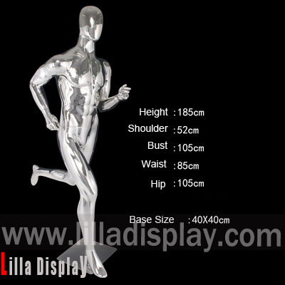 Lilladisplay króm íþrótt karl hlaupandi mannequin JR-104
