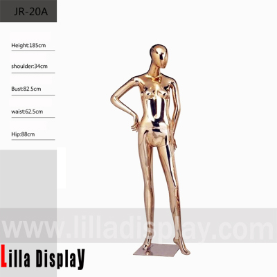 lilladisplay chrome gold color egghead female mannequin JR-20A