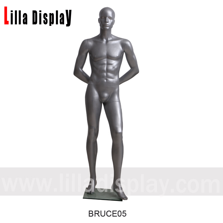 Dar grár litur tveir handleggir aftur á mitti karlkyns abstrakt mannequin Bruce05