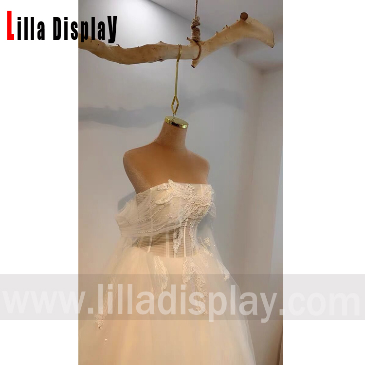 lilladisplay suede cover wedding dresses gold top hanging dress form HDF-01