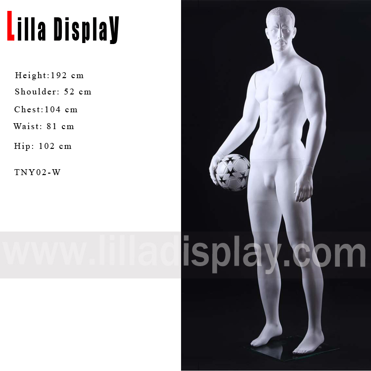 sport athletic football player male mannequin right hand holding ball pose TNY02-W