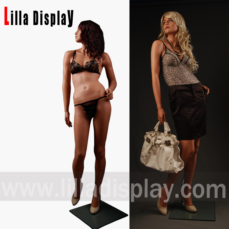 Lilladisplay head to left side walking pose right arm on hips realistic makeup female mannequin LEM5