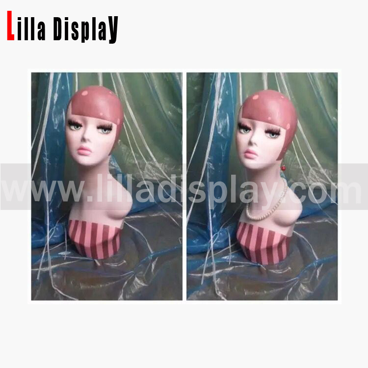 lilladisplay ginger color BOBO trucco capelli mannequin head Doll02