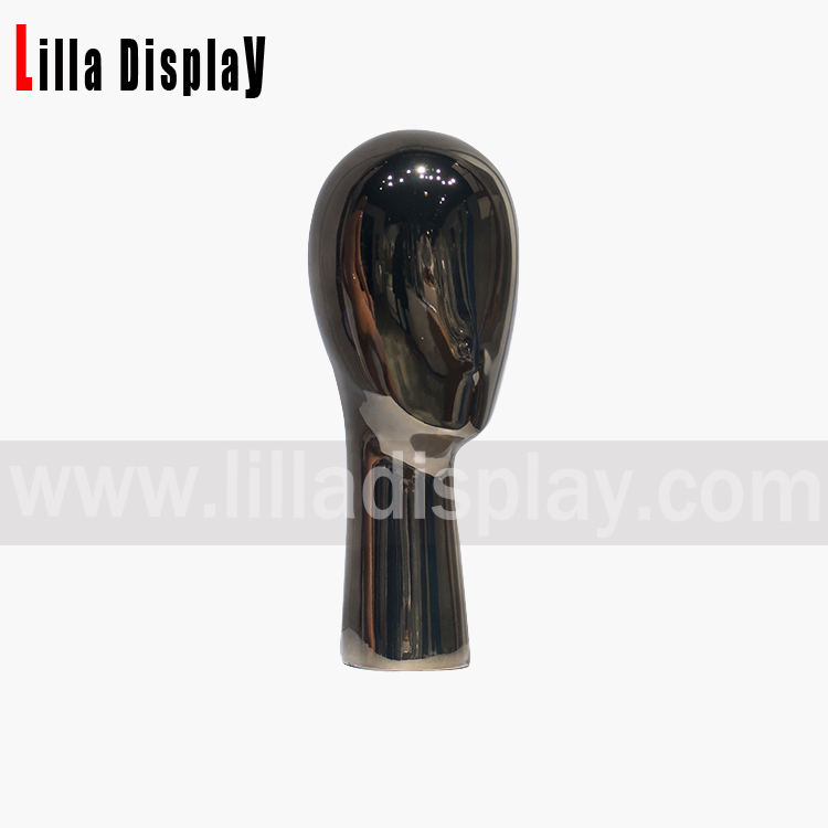 lilladisplay silver chrome abstract female mannequin head with neck LD02