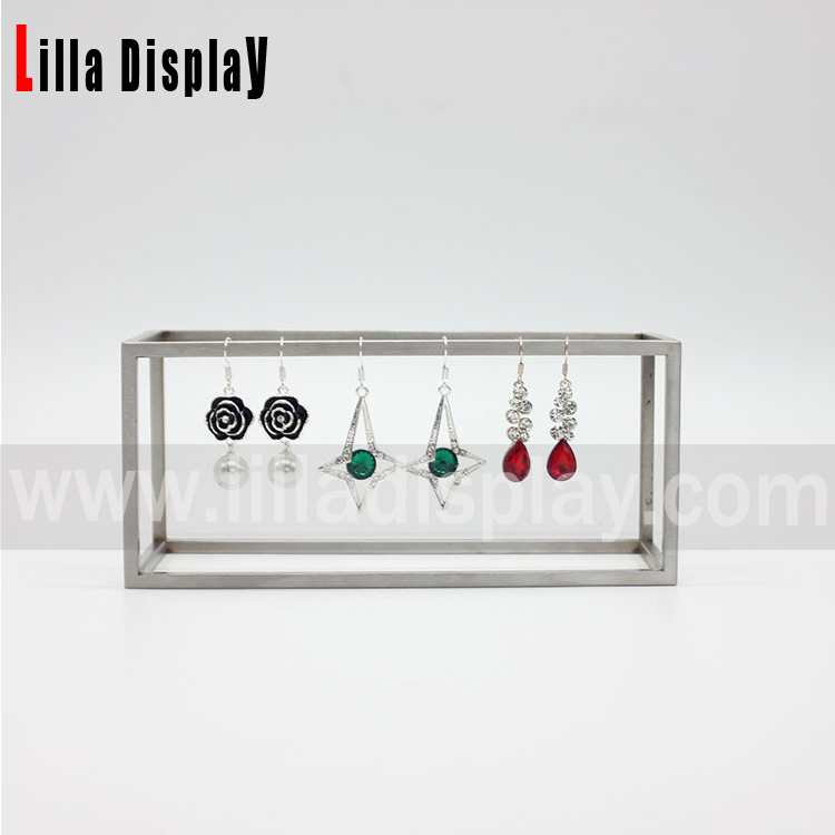 lilladisplay silver color earrings display cube frame S03