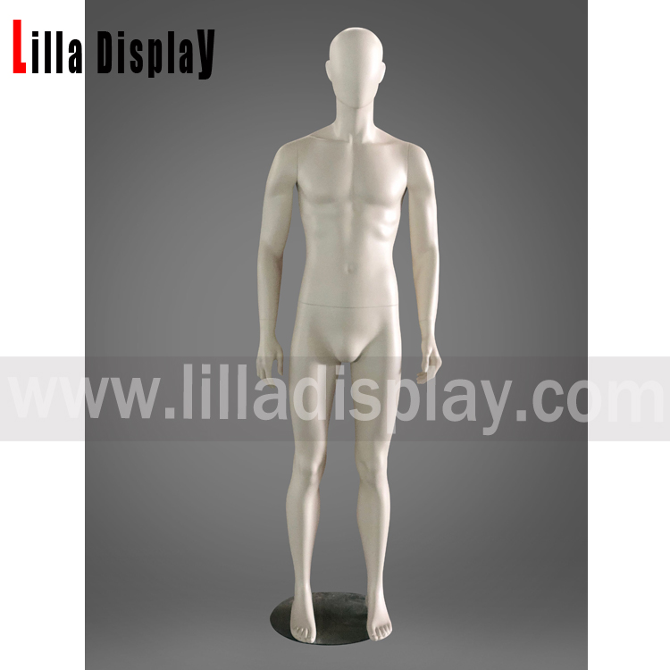 Lilladisplay màu kem trừu tượng thẳng đứng tạo dáng vô mặt nam mannequin Fox01