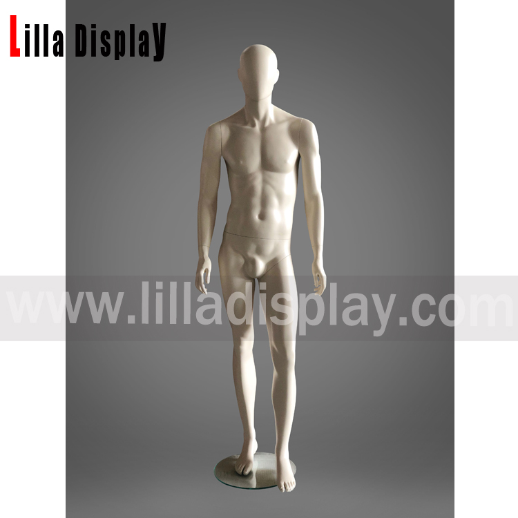 Lilladisplay straight arms cream color faceless male mannequin Fox02