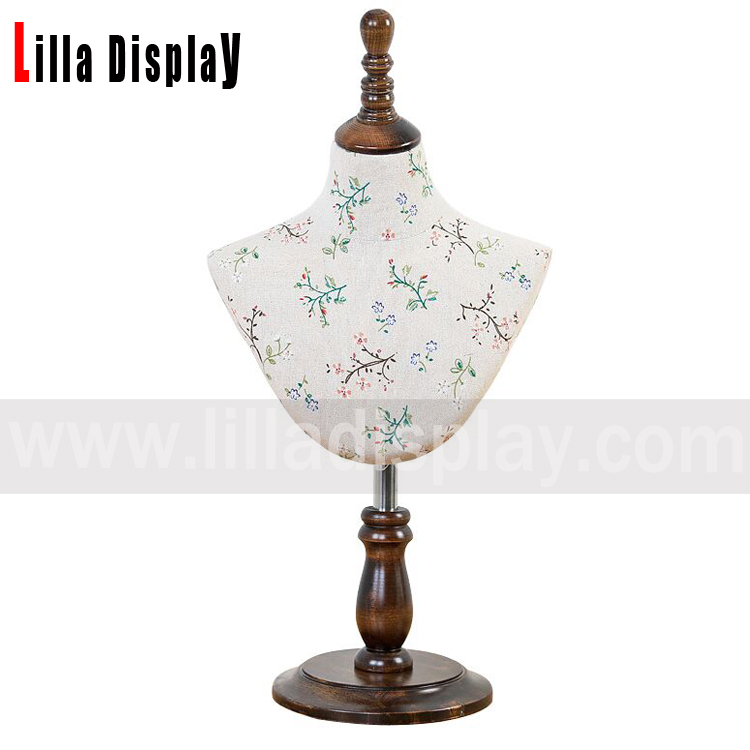 printed flower fabric bow-tie necklace scarf display stand NE03