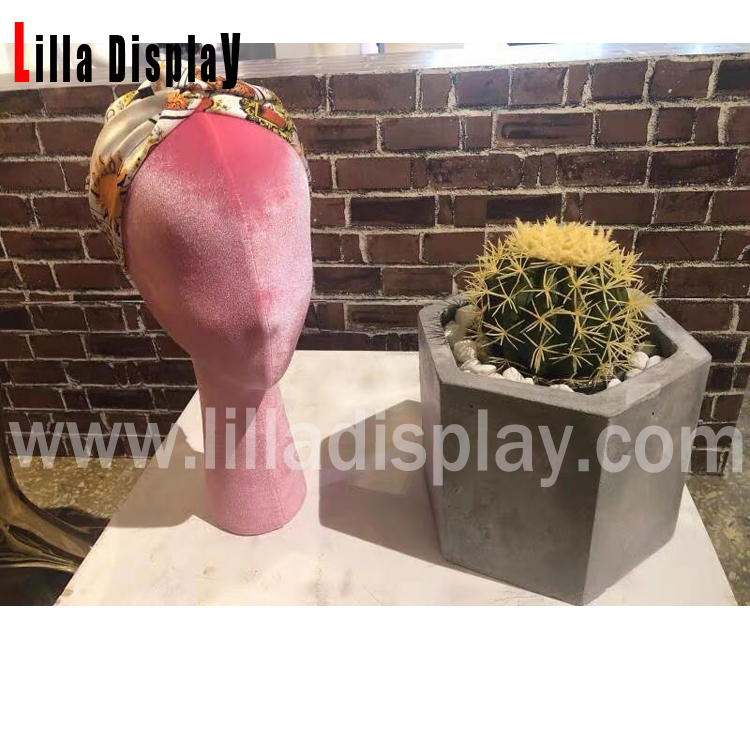Lilladisplay luxury colored velvet display mannequin head Tina