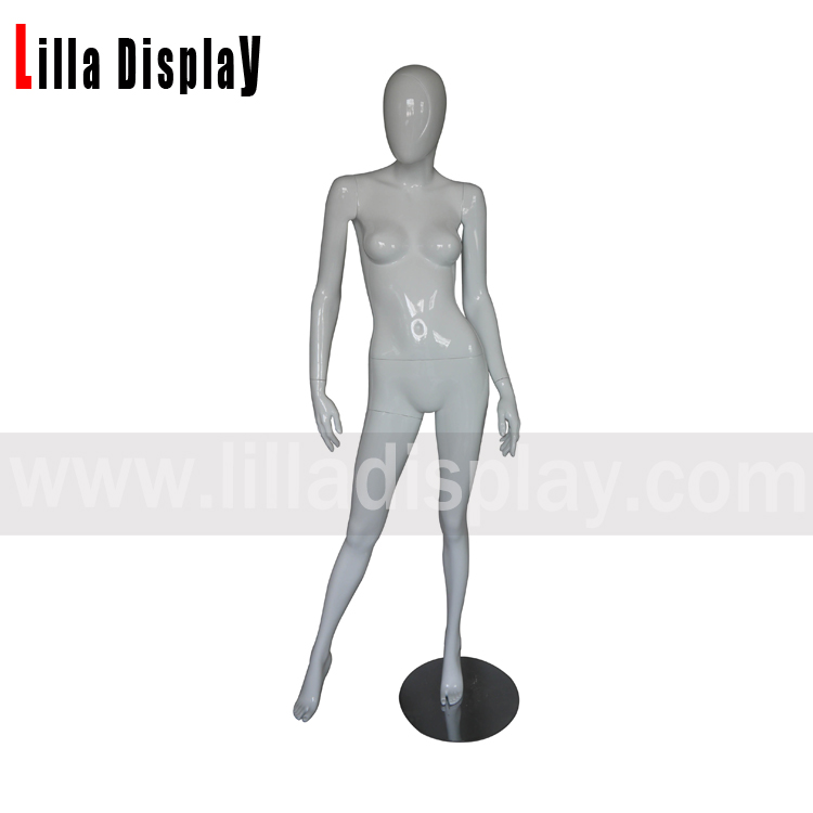 lilladisplay white glossy abstract head with headline female mannequin Alix10