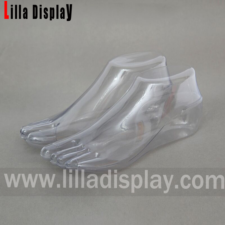 realistic toes transparent plexi sandals flip flops display foot AHF04