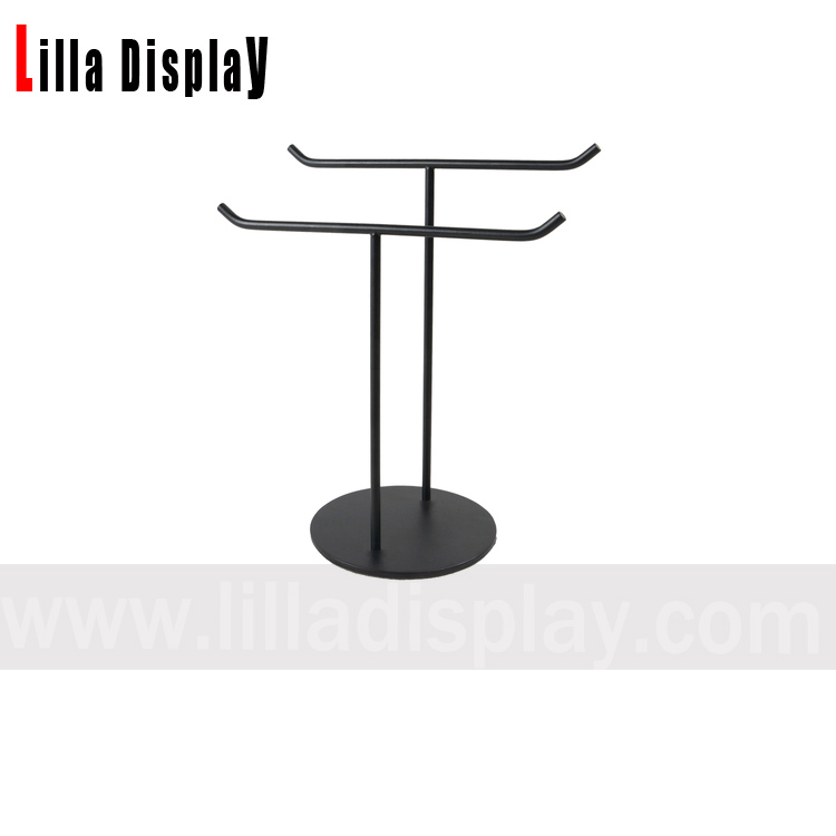 schwarze Farbe Doppelbalken Einzelhandel Schal Display Stand SDD03