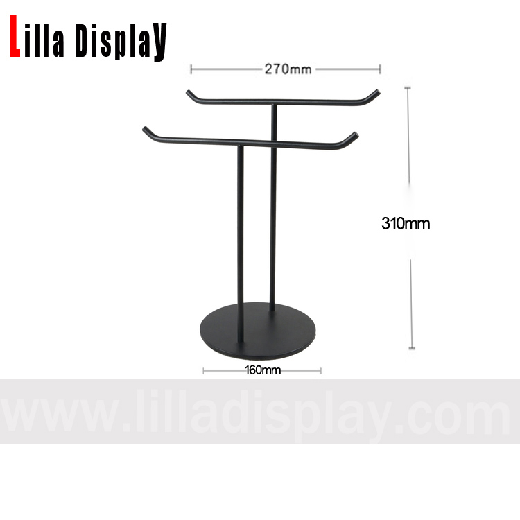 lilladisplay black color double bars fixed height scarf display stand SDD03