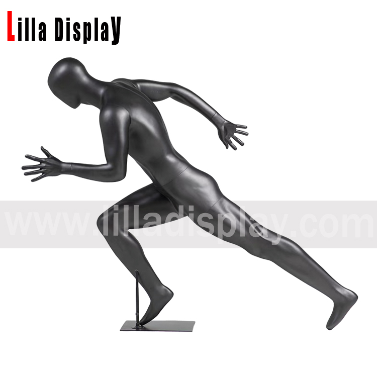 lilladisplay maniquí de running de forma de sprint masculino de color negro JR-3