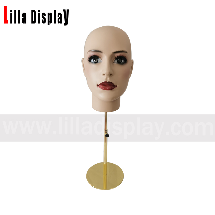 lilladisplay adjustable height European style realistic makeup female mannequin head Anita