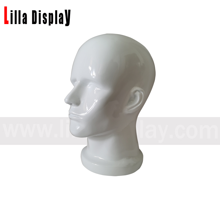 lilladisplay weiß glänzend realistisches Gesicht freistehender männlicher Schaufensterpuppenkopf MH06
