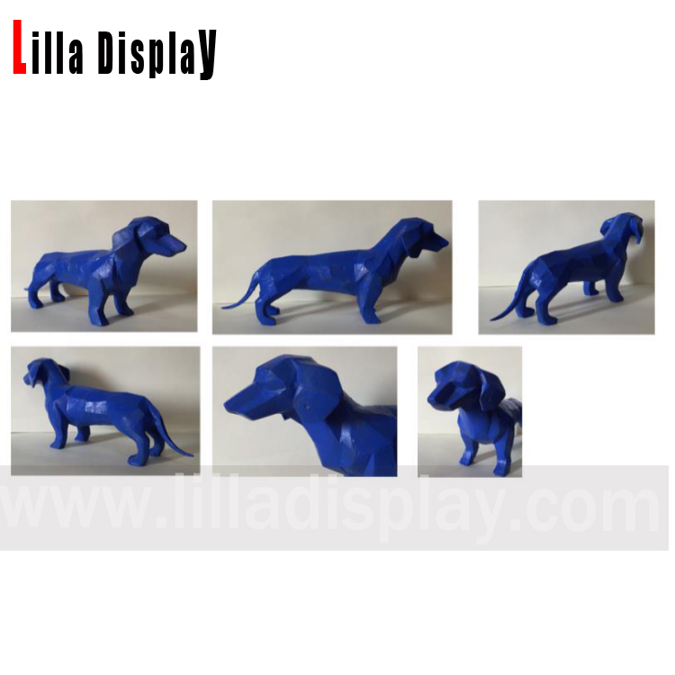 Blaue Miniatur-Dackel-Ausstellungsfigur AL01