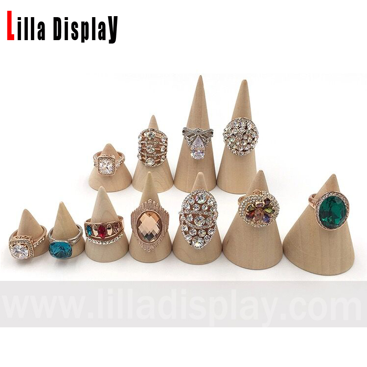 lilladisplay 10 sizes lotus wood natural color rings display holder 20210702
