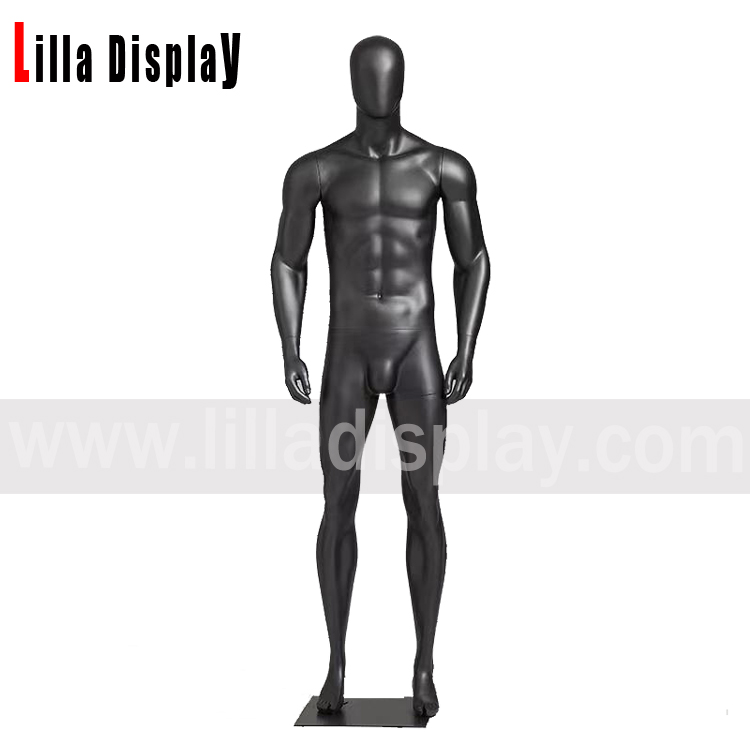 lilladisplay svart farge egghead mann sport atletisk mannequin JR-1