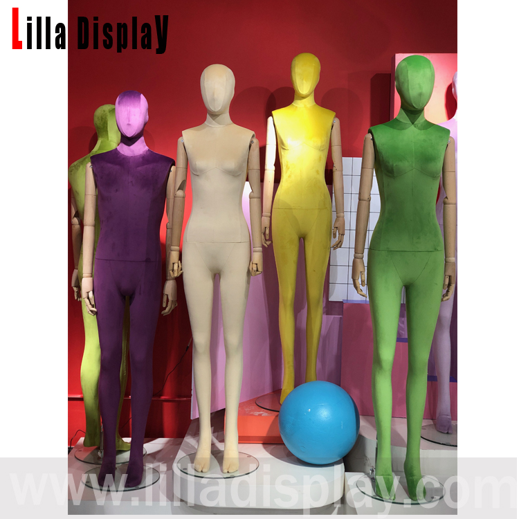 lilladisplay full body standing colored velvet female dress form Emily