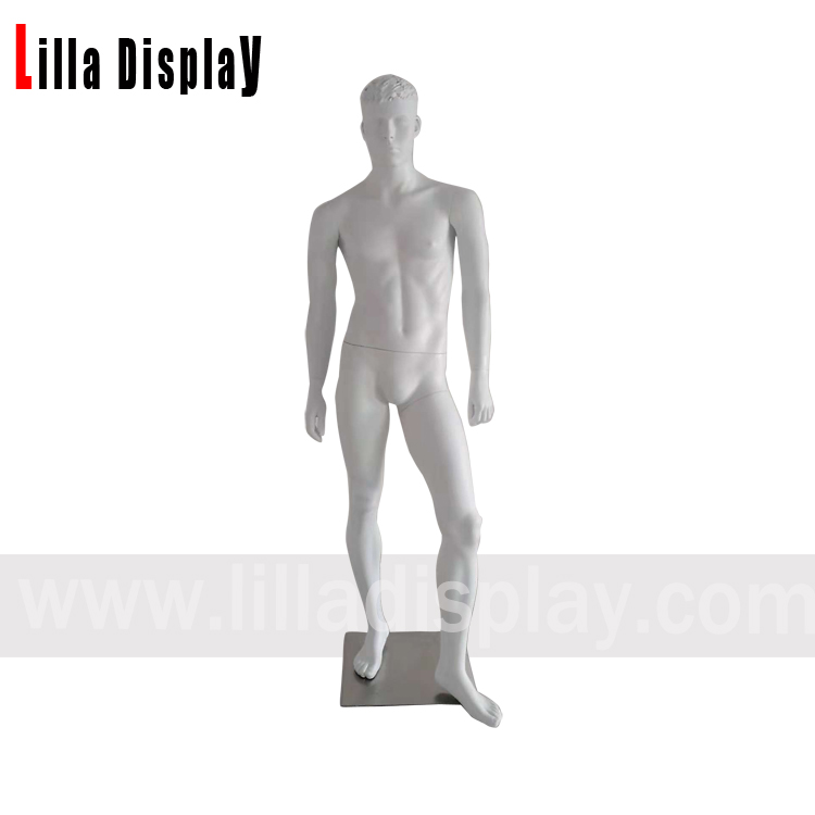 lilladisplay wit mat sculptuur haar mannelijk realistisch etalagepop Chris