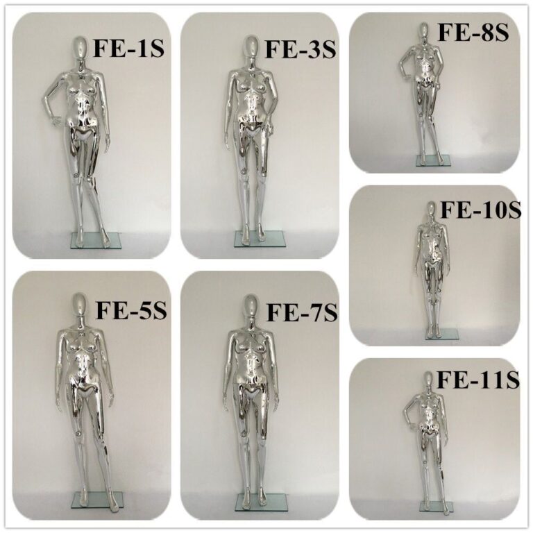 lilladisplay sølv krom kvinnelige mannequiner