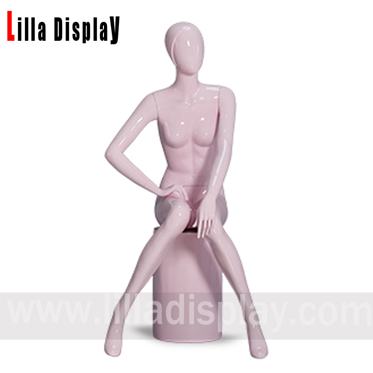 pink color abstract head sitting female mannequin Tanya01