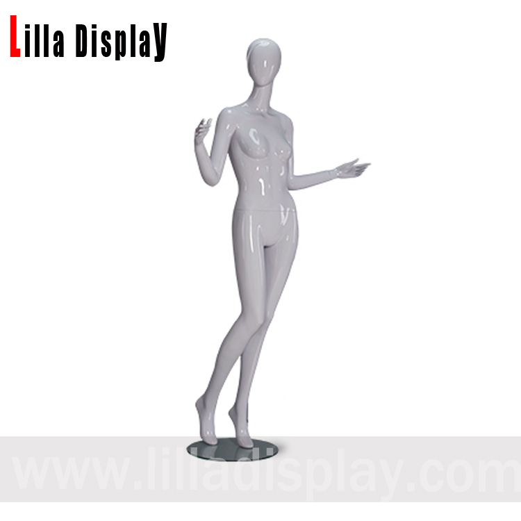 hvítur glansandi fullur líkami stílfærður abstrakt höfuð kvenkyns mannequin Tanya07