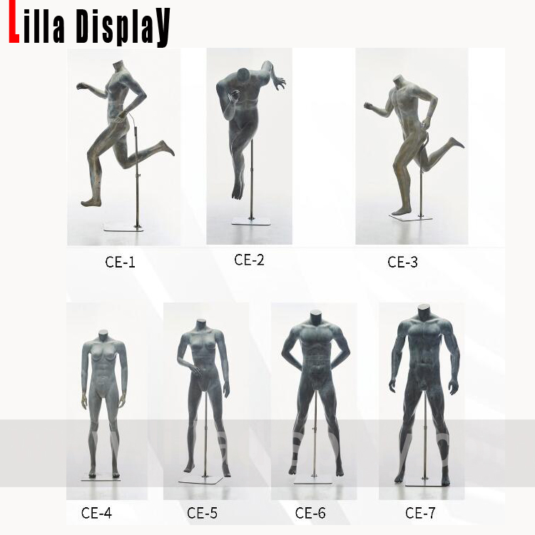 full body concrete raw cement finish sports mannequins CE on sale