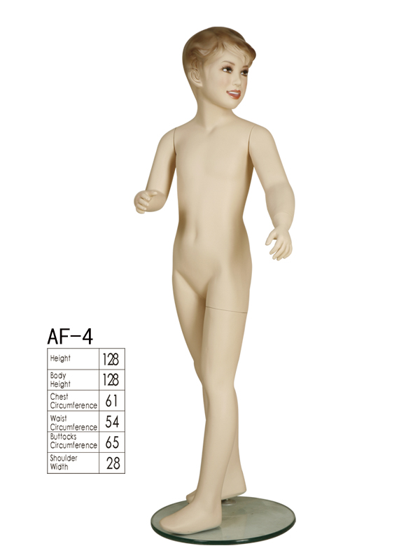 128cm高さ彫刻ヘアメイクリアルな子供マネキンAF-4