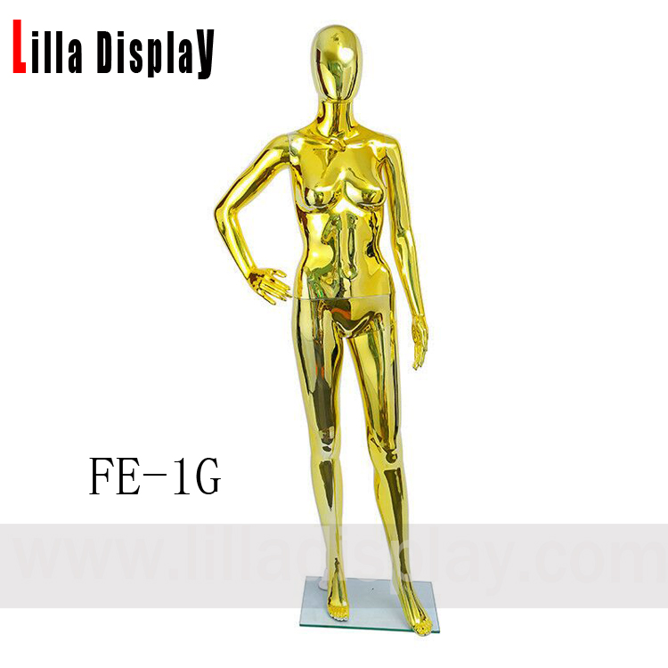gold chrome female mannequin