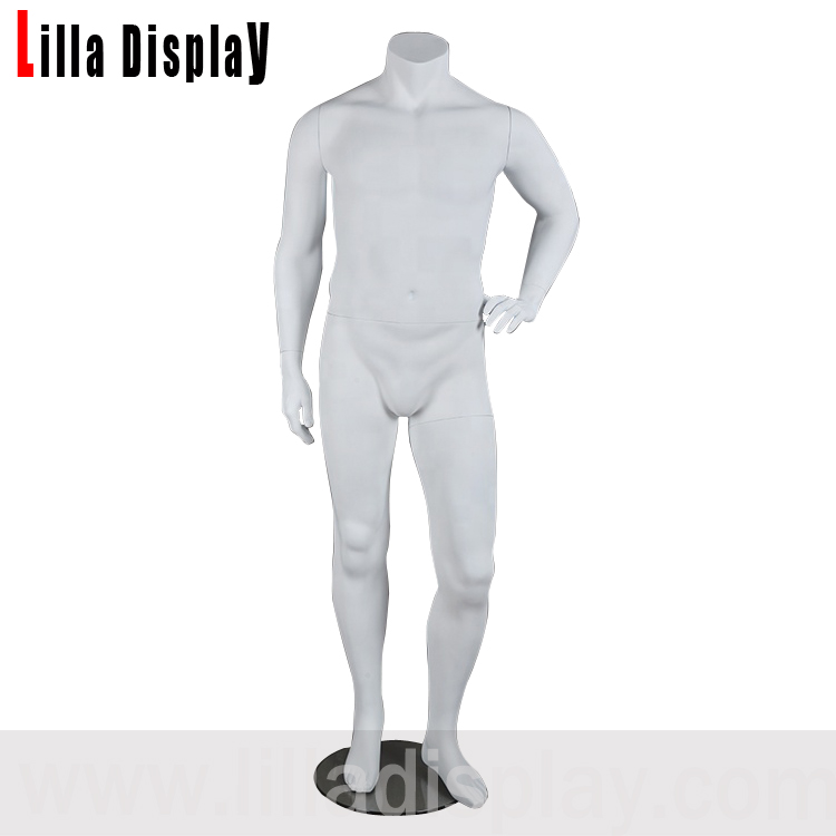 lilladisplay 흰색 무광택 색상 플러스 사이즈 XXL 남성 마네킹 YM01
