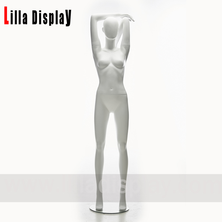 white matte stretching arms female sports mannequin JS03