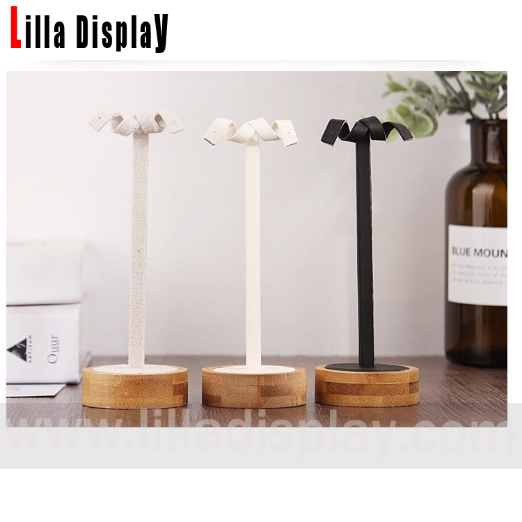 16cm height wooden base earrings jewelry display stand YW06-1