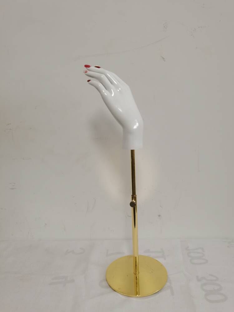 lilladisplay adjustable gold base white glossy realistic hands 20220110