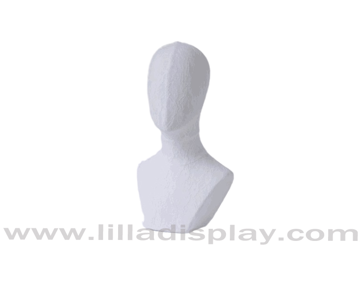 white lace female mannequin head with shoulders Cecilia