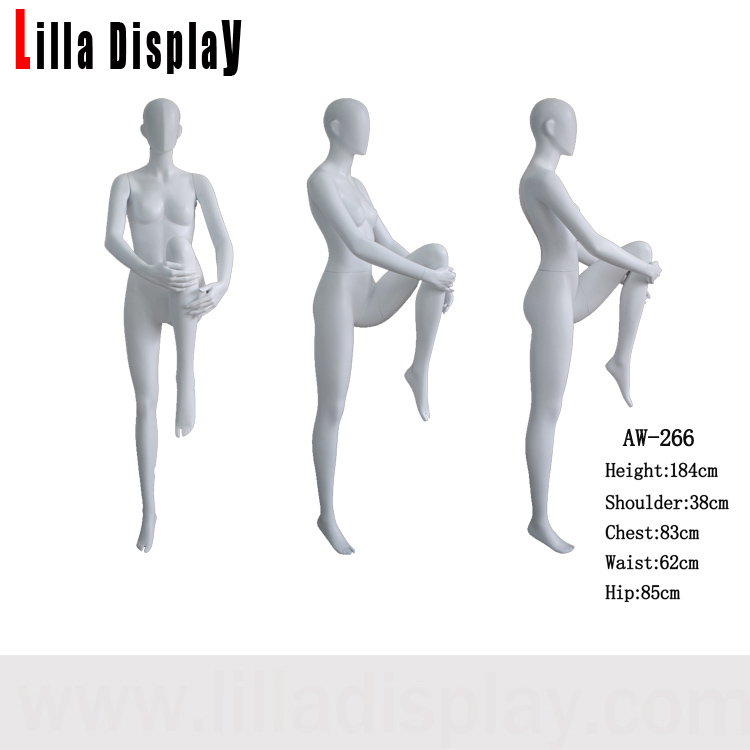 Lilladisplay white matte high knees stretching excercise female yoga mannequin AW-266